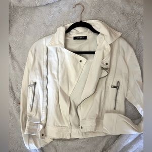 Motto white jean jacket